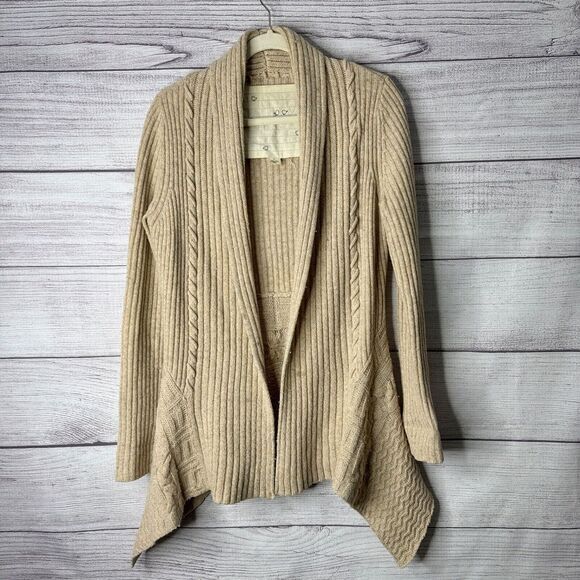 Anthropologie Birds On A Wire Wool Cardigan Knit Open Front Womens Small Flaw